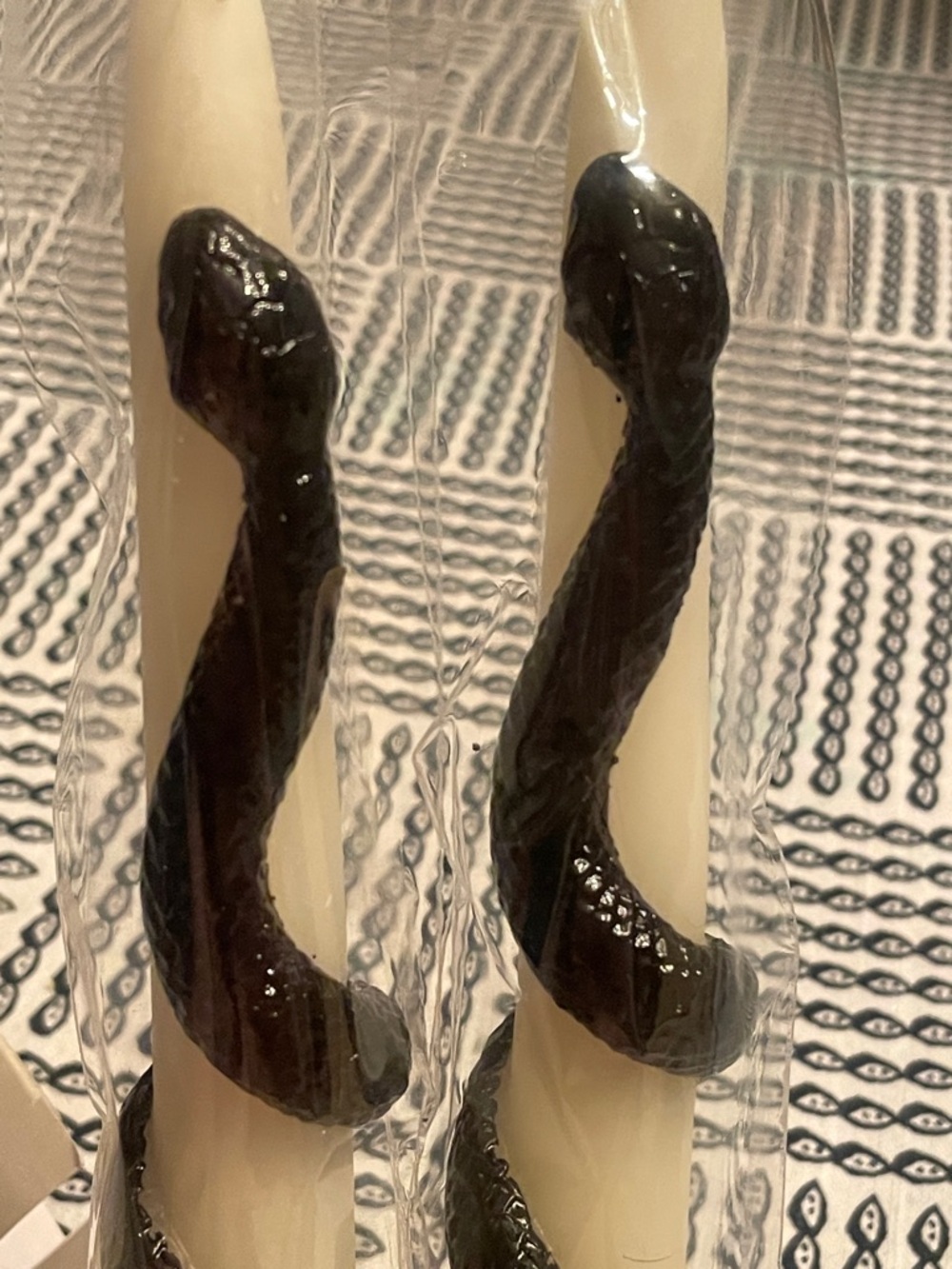 Anthropologie Set of Two Taper Candles with Black Snake Accent - Picture 5 of 10